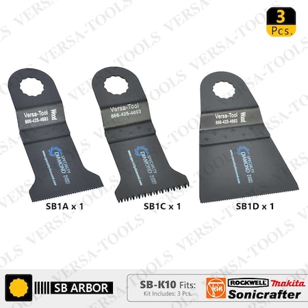 Versa Tool 3 PC Oscillating Saw Blade Set SB-K10